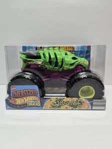Hot Wheels Monster Trucks SKELESAURUS Oversized 1:24 Scale Green Purple NEW - Picture 1 of 5