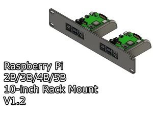 Raspberry Pi 2B/3B/4B/5B 10-inch Rack Mount - Picture 1 of 5