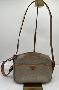 Authentic Vintage Rare Coach Charlston Gray with Tan Trim Bag Purse Made In USA - Picture 1 of 14