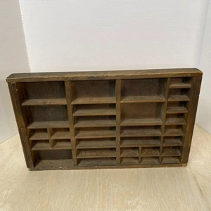 Bandeja de cajón de madera vintage para impresora caja tipográfica exhibición de baratijas 10X17" - Imagen 1 de 11