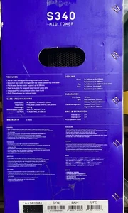 NZXT S340 Mid Tower Computer Case Glossy Black  CA-S340W-B1 - Picture 1 of 3