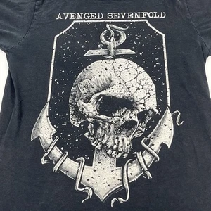 2014 Avenged Sevenfold Band T-Shirt Größe? Schwarz Totenkopf & Anker Grafik Musik T-Shirt - Bild 1 von 12