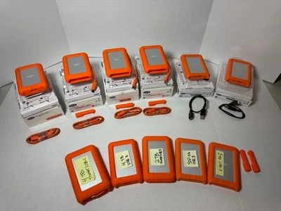 Lacie Rugged LOT of 11 Hard Drives 3x 4TB, 5x 2TB, 2x 1TB, 1x 500GB USB Thunder - Image 1 of 4