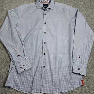 Daniel Hechter Paris Mens Dress Shirt Long Sleeve Geometric Button Down Size L - Picture 1 of 12