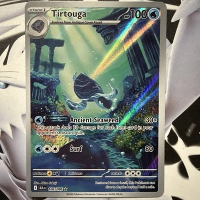 Tirtouga 106/086 Pokémon TCG SV Black Bolt Illustration Rare Holo Card NM - Image 1 of 4