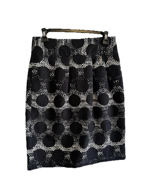 Falda Banana Republic blanca y negra hasta la rodilla línea A para mujer talla 4 nueva sin etiquetas Foto 1 de 4