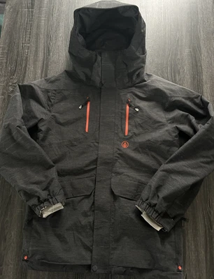 Volcom Oxnard Ski Snowboard Winter Jacket Men's Small Charcoal Gray Grey 2 Layer - Image 1 of 4