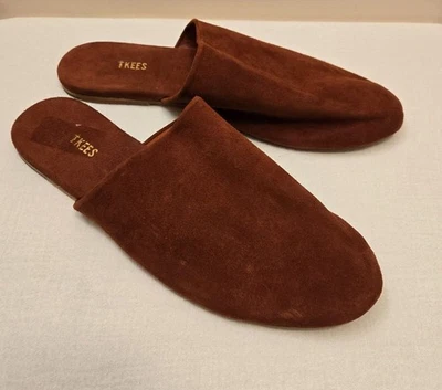 TKEES Ines Slip On Mules Womens Shoes Backless Flats Suede Maroon Size 11B - Image 1 of 4