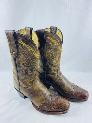Tony Lama Botas Western Damas 7-1/2 B Punta de Ala Santa Fe Cuero Vaquero VF6004 Foto 1 de 4