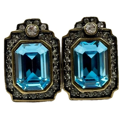Heidi Daus "Crystal Blue Persuasion" Clip Earrings - Image 1 of 4