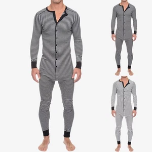 Mens Jumpsuits Thermal Long Sleeve Plus Size Romper Playsuit Underwear - Picture 1 of 17