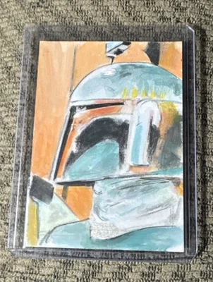 Topps Star Wars Masterworks Artist Foil Sketch Card Boba Fett Karl Jones! - Image 1 of 2