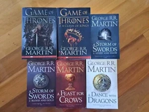George RR Martin Game Of Thrones A Storm Of Swords x 6 Paperback Set Dragons - Picture 1 of 7