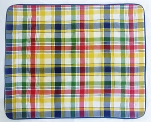 Croscill Madras Plaid Checked Pillow Sham Beach House Piping Trim 33" X 27" USA - Picture 1 of 6