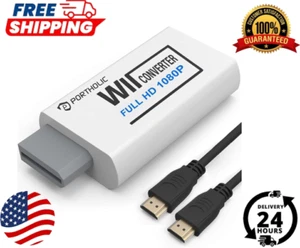 PORTHOLIC Wii to HDMI Converter 1080P for Full HD Device White Adapter NEW - Picture 1 of 9