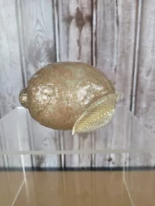 1950's Alfredo Barbini Copper Gold Aventurine Murano Glass Fruit LEMON Figurine - Picture 1 of 5