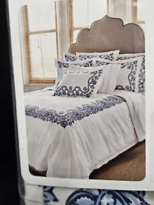 John Robshaw Nacca Standard Pillow Sham White Blue New - Picture 1 of 5