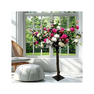 CDDUOLA Cherry Blossom Tree with LED Lights, 4ft Tall Artificial Flowers Tree... - Picture 1 of 8