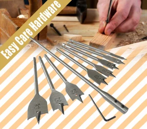 10 pc Flat Wood spade Timber Drill auger bore bits Bit 6 10 12 16 18 22 25 32 mm - Picture 1 of 11