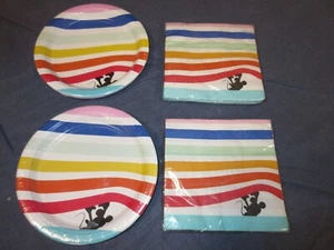 Rainbow MICKEY MOUSE 2 Packs 10 Snack Paper Plates, 2 Packs 20 Napkins - New - Picture 1 of 3