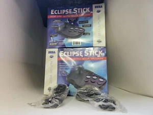 2 NEW Official Sega Saturn Eclipse Stick Arcade Joysticks +2 Extention cable 41K - Picture 1 of 6