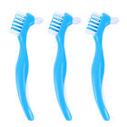 Denture Brush 3Pcs Double Head Anti-slip Handle Oral Care Teeth Cleaning Tool