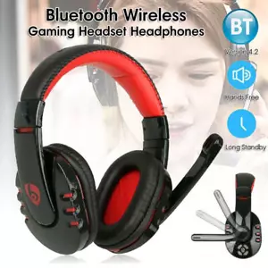 Wireless Gaming Headset Headphones With Mic Surround For PC Laptop One - Picture 1 of 11