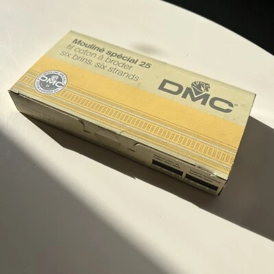 Vintage DMC 24 Skeins Box Mouline Special 25 Thread Floss #312 Baby Blue V. Dark - Image 1 of 4