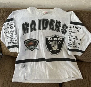 Vintage 90er Long Gone AFL Oakland Raiders 1967 NFL Champs AOP T-Shirt XL - Bild 1 von 9