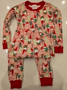 Hanna Andersson Pajamas Long Sleeve Xmas Gnomes Pink 110/5 Girls Holiday Gifts - Picture 1 of 9