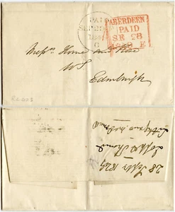 SCOTLAND 1849 ABERDEEN PAID BOXED in RED + 1d HANDSTAMP - Picture 1 of 1