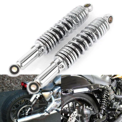 2Pcs Chrome 12.5'' 320mm Motorcycle Rear Shock Absorber Suspension For Dirt Bike - Image 1 of 4