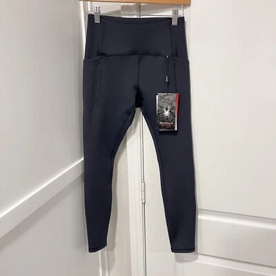 Spyder Leggings Recortados Mujer Pequeños x 24" Negro Rendimiento Elástico SP697 Foto 1 de 4