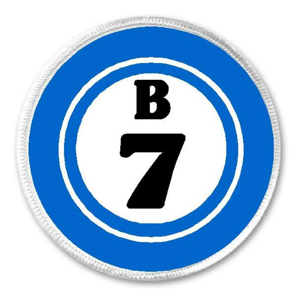 B 7 B7 Bingo Ball - 3" Sew/Iron On Patch Game Hobby Number Board Lucky - Image 1 of 1