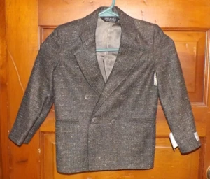 Christian Dior Vintage Jeune Homme Sportif Boys Pea Coat Brown Sz 6 Wool NWT - Picture 1 of 10