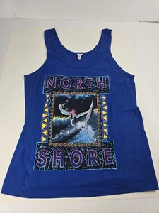 Vintage North Shore Sun Sport 80s 90s Graphic Print Tank Top Mens M Medium Ocean - Picture 1 of 7