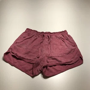 American Eagle Shorts Womens Small Rosewood Pink Floral Print Pull On Drawstring - Picture 1 of 12