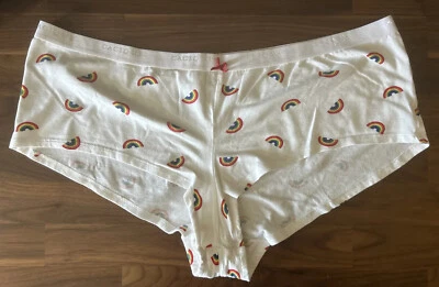 Cacique cotton boyshort panties plus size size 22/24 rainbows White - Image 1 of 4