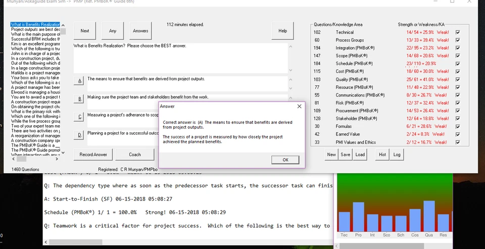 Exam Sim Software for PMP - PMI Project Management Pro, PMBoK question practice. - Image 1 of 4
