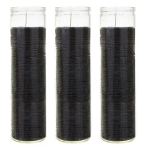 Mega Velas - Sin Perfumar 2""x 8"" Alto Contenedor de Oración Vela - Negro, 3 PIEZAS - Imagen 1 de 2
