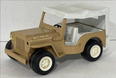 Vintage 1960s Tonka Pressed Steel Tan Surrey Jeep Willys - Image 1 of 4
