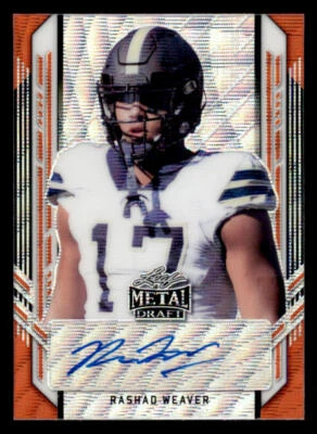 2021 Leaf Metal Draft Wave Orange #RW1 Rashad Weaver /4 - Image 1 of 2