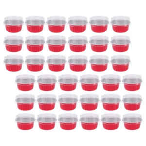 50Pcs Cupcake Containers Ramekins Cup Cake Holders With Lid Bakery - Picture 1 of 12