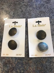 La Mode #26707 Antique Gold Buttons NOS Made in Italy Lot of 2 3/4" - 4 buttons - Picture 1 of 5