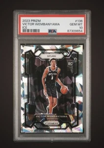2023-24 Panini Prizm Victor Wembanyama #136 Cracked Ice Rookie RC PSA 10 | Spurs - Bild 1 von 2