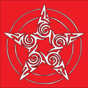 6"x6" Clear or Red Plastic Stencil - Celestial Star (SR10) - Picture 1 of 5