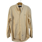 Chemise homme Ralph Lauren taille S T-shirt vintage à manches longues boutonnées en coton jaune