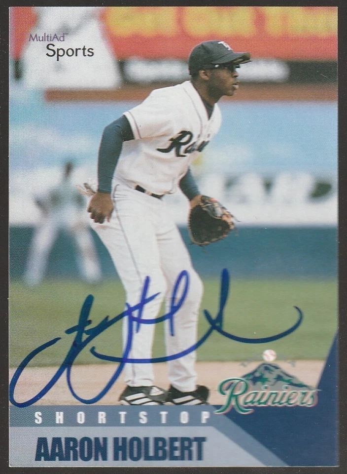 Aaron Holbert 2002 MultiAd Sports Tacoma Rainiers #13 IP autograph signed card - Image 1 of 1