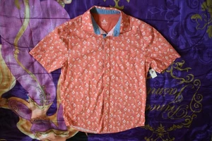 Herren Disney Parks Button Down Orange Mickey Mouse Hawaii Tropical Größe Small S - Bild 1 von 7