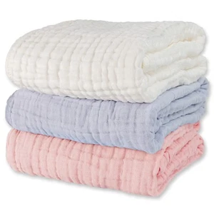 Muslin Baby Bath Towels Set 3 Pack Ultra Soft and Absorbent Baby Towels Infan... - Picture 1 of 7